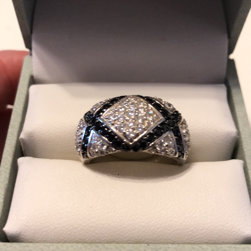 Cz Pave Statement Silver Ring - image 3